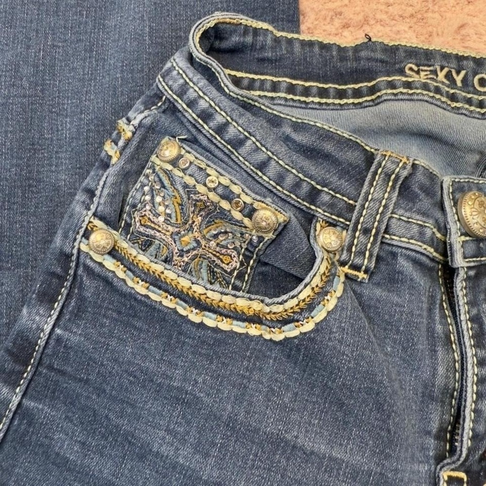 mid y2k embellished bootcut jeans by Sexy Couture - Picture 4 of 8